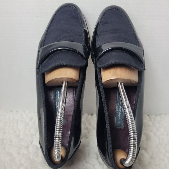 Salvatore Ferragamo Tuxedo Men’s Penny  Loafers Size 8 D Black Patent Leather main image 5